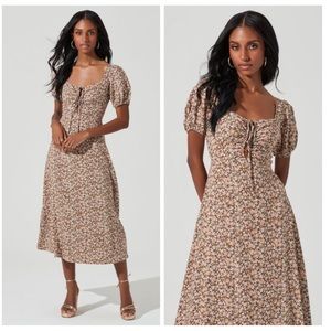 Astr Floral Puff Sleeve Dress